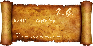 Krály György névjegykártya